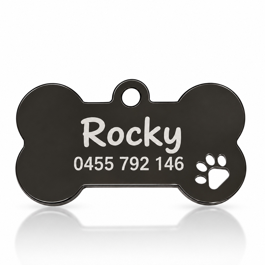 Graviertes Crumpaw BoneBuddy-ID-Schild