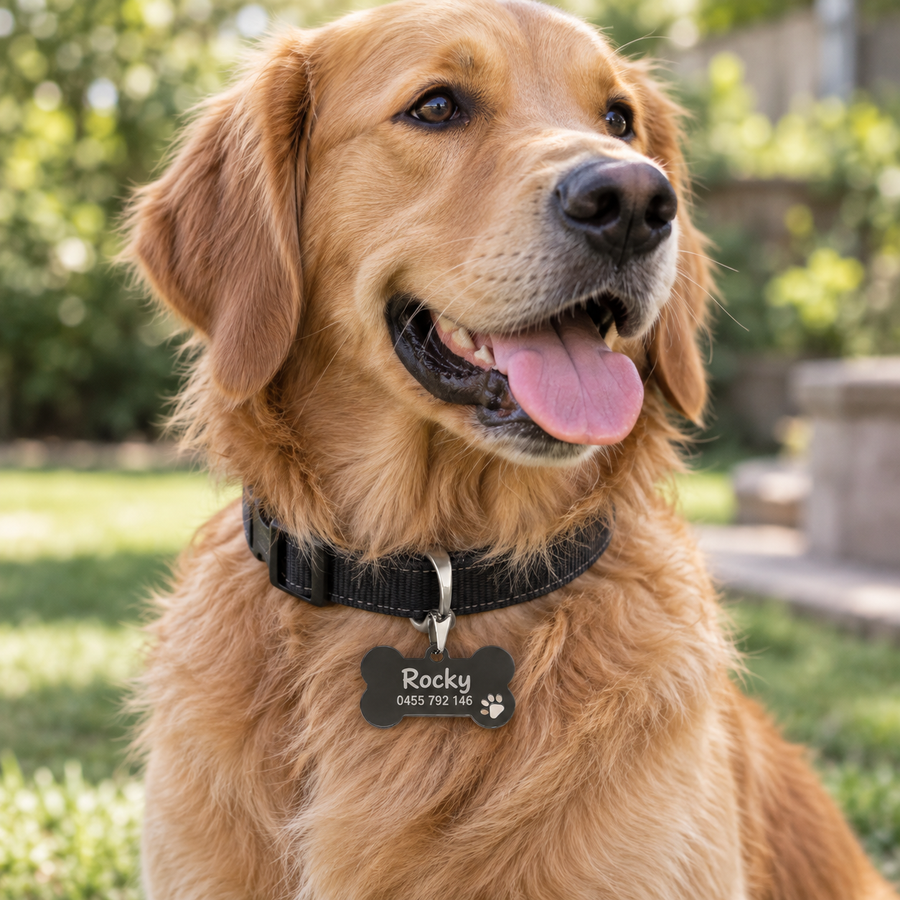 Graviertes Crumpaw BoneBuddy-ID-Schild