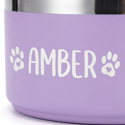 Close-up of the printed name on a lilac band