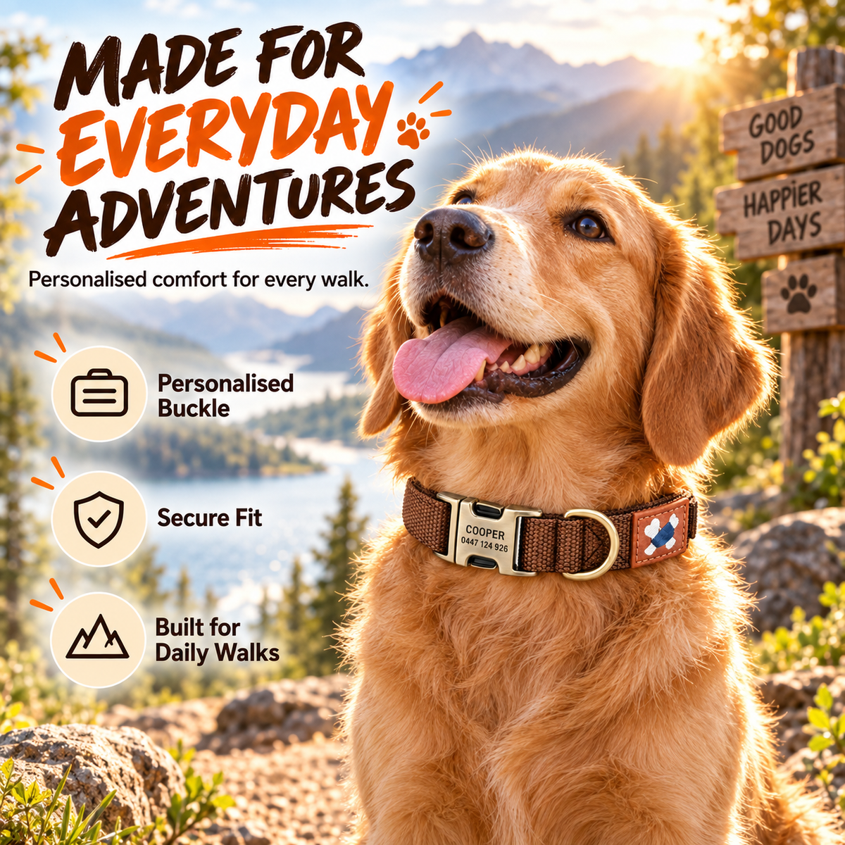 Crumpaw RoamGuard Engraved Dog Collar