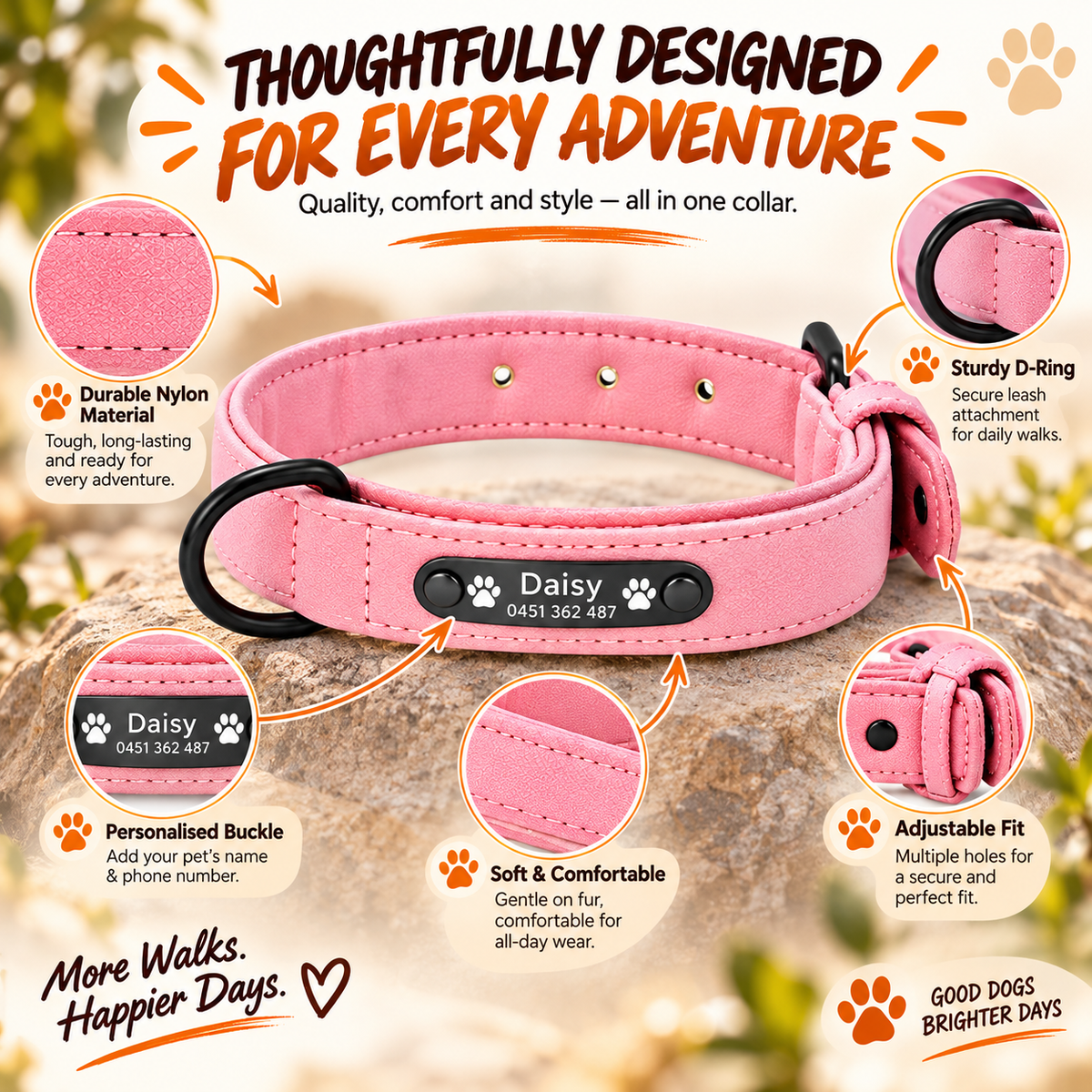 Crumpaw SnugPup Engraved Collar