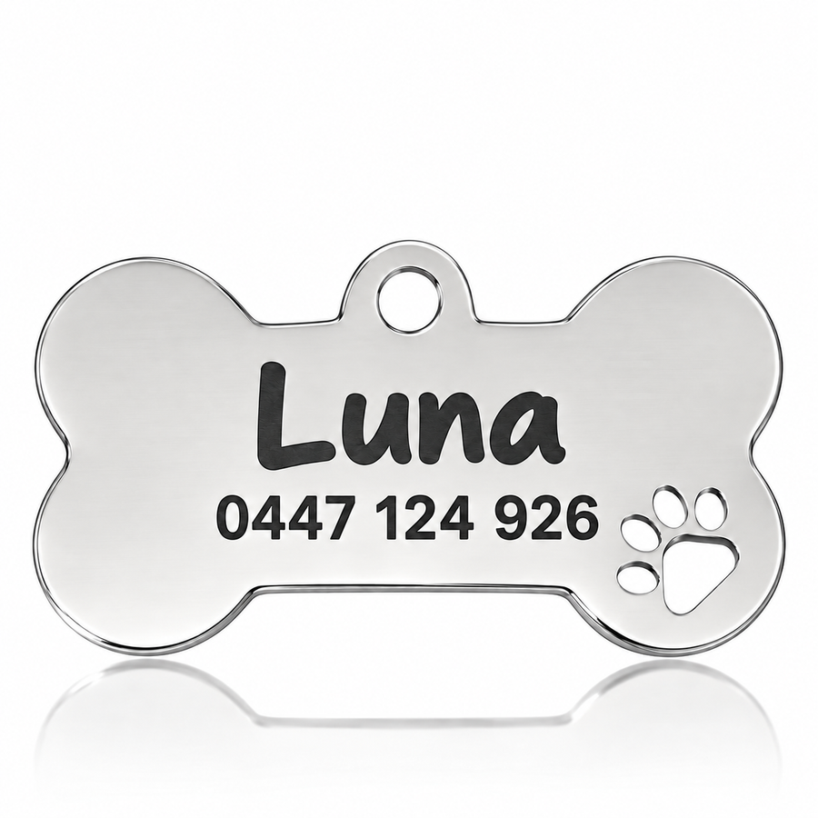 Graviertes Crumpaw BoneBuddy-ID-Schild