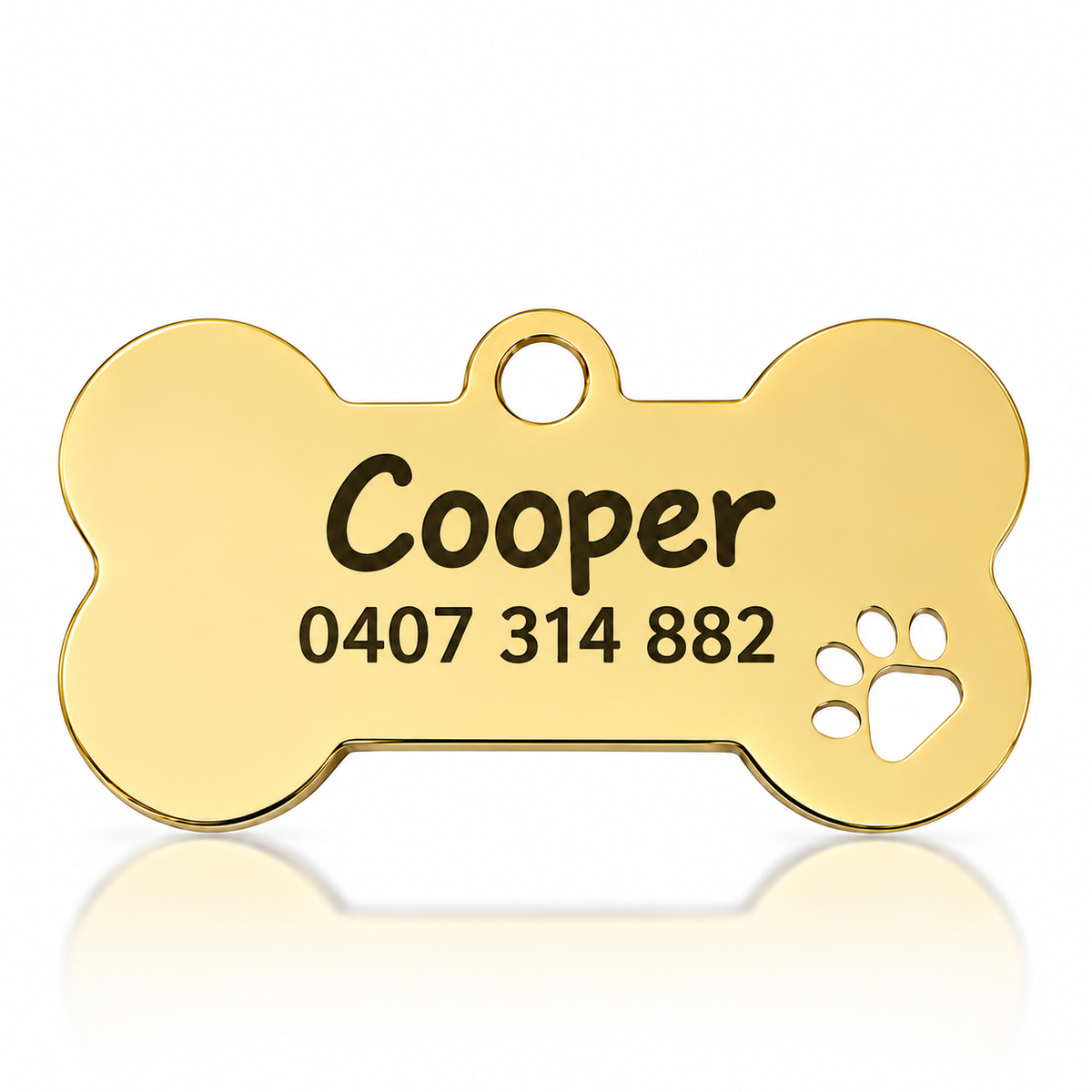 Graviertes Crumpaw BoneBuddy-ID-Schild