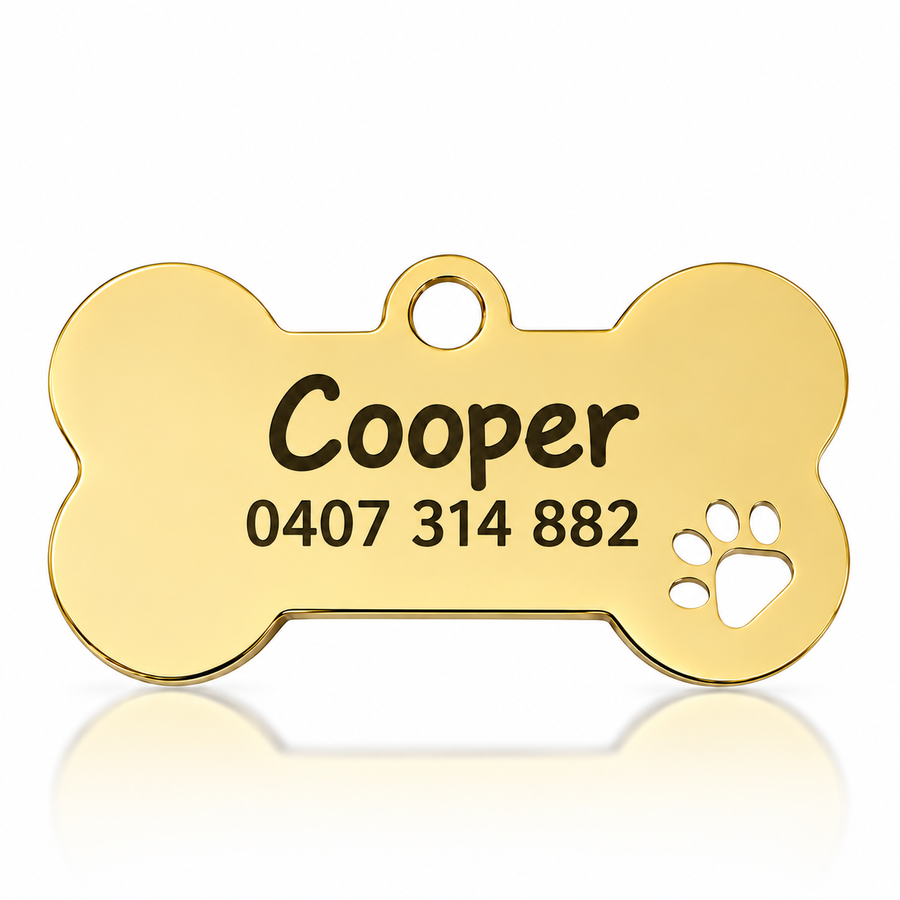 Graviertes Crumpaw BoneBuddy-ID-Schild