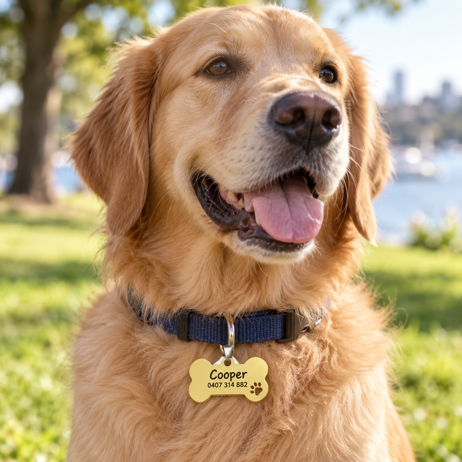 Graviertes Crumpaw BoneBuddy-ID-Schild