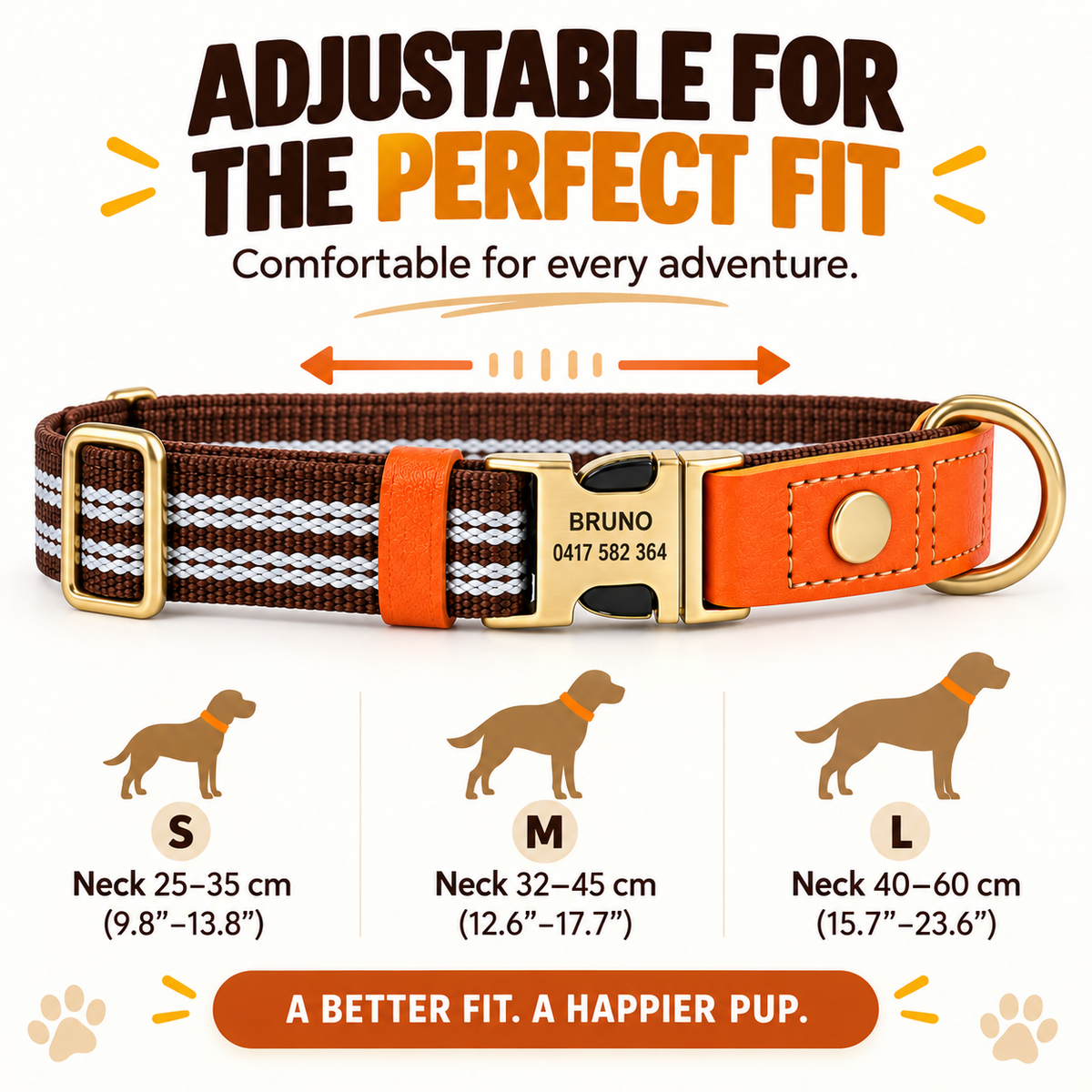Personalisiertes reflektierendes Hundehalsband