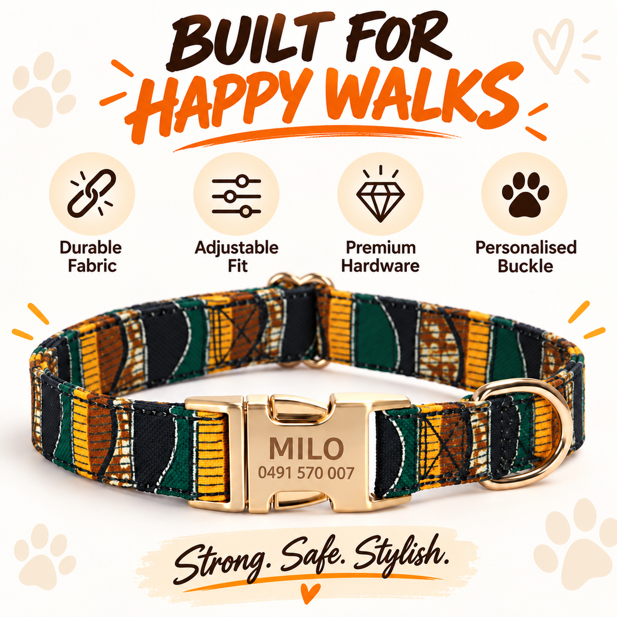 Graviertes Crumpaw BlossomPup-Halsband