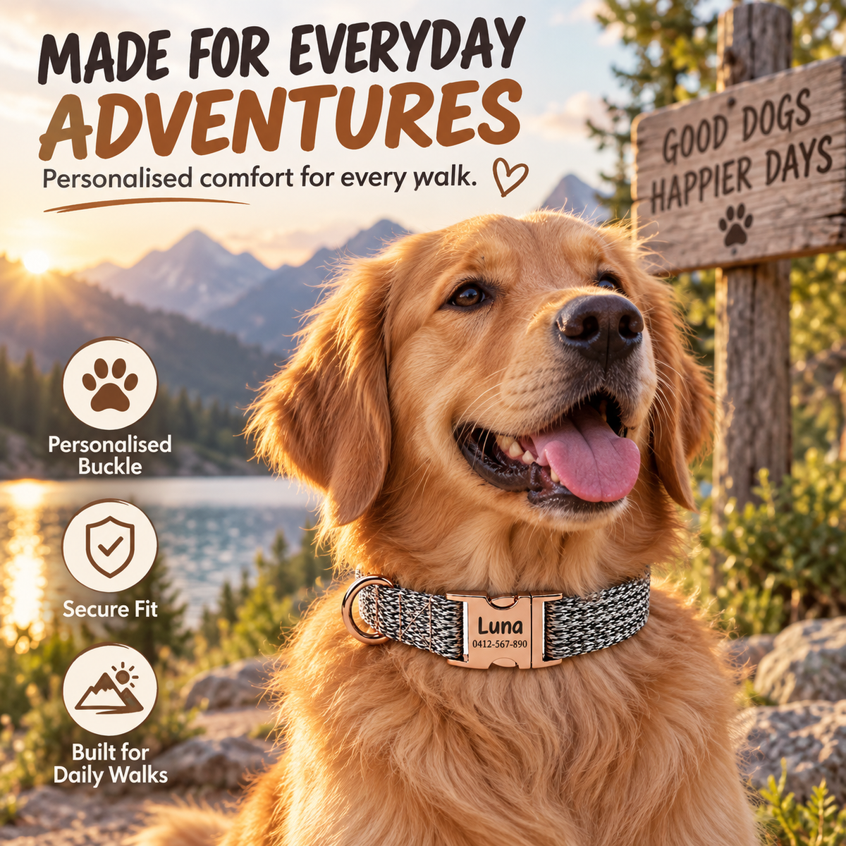 Crumpaw TrailWeave Engraved Collar