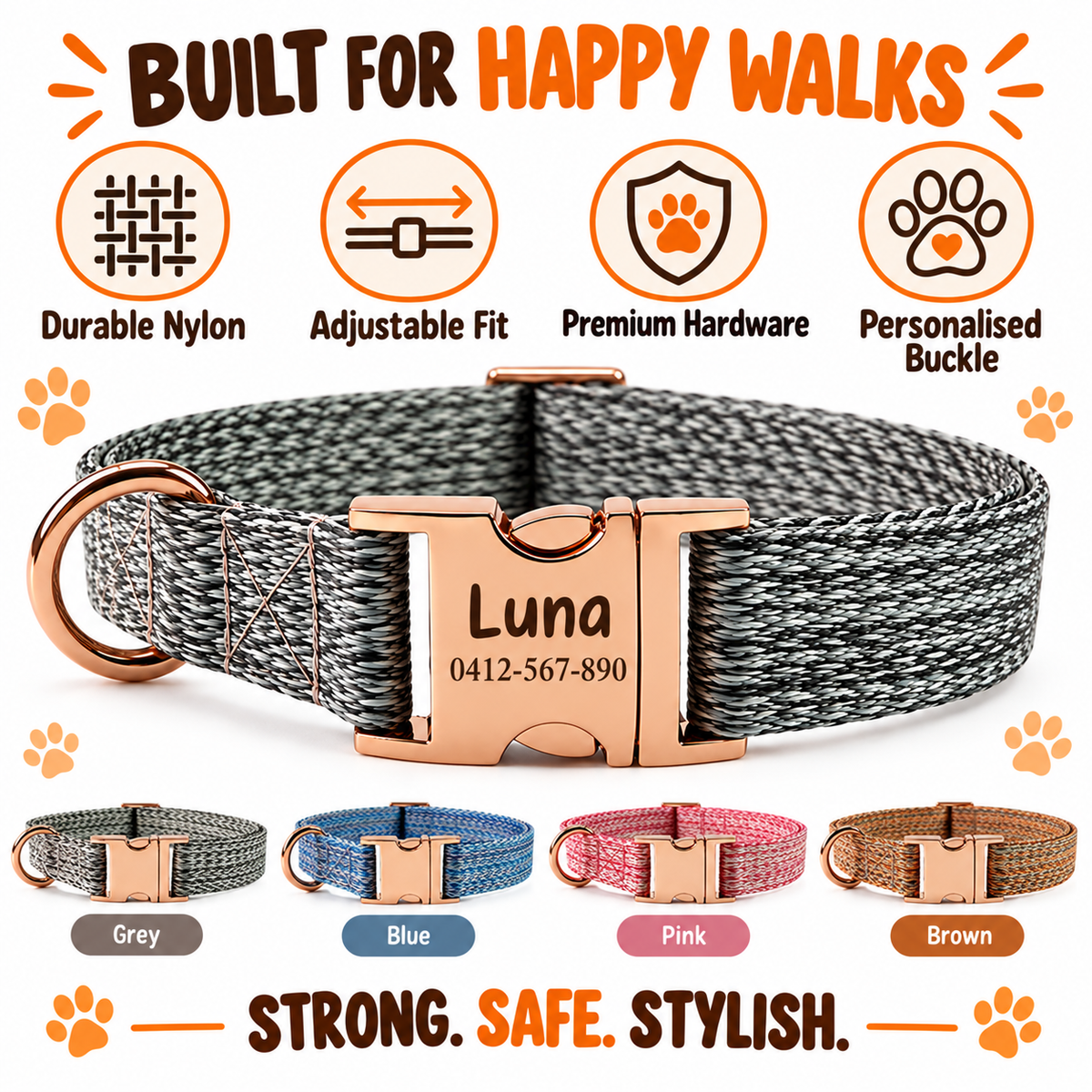 Crumpaw TrailWeave Engraved Collar