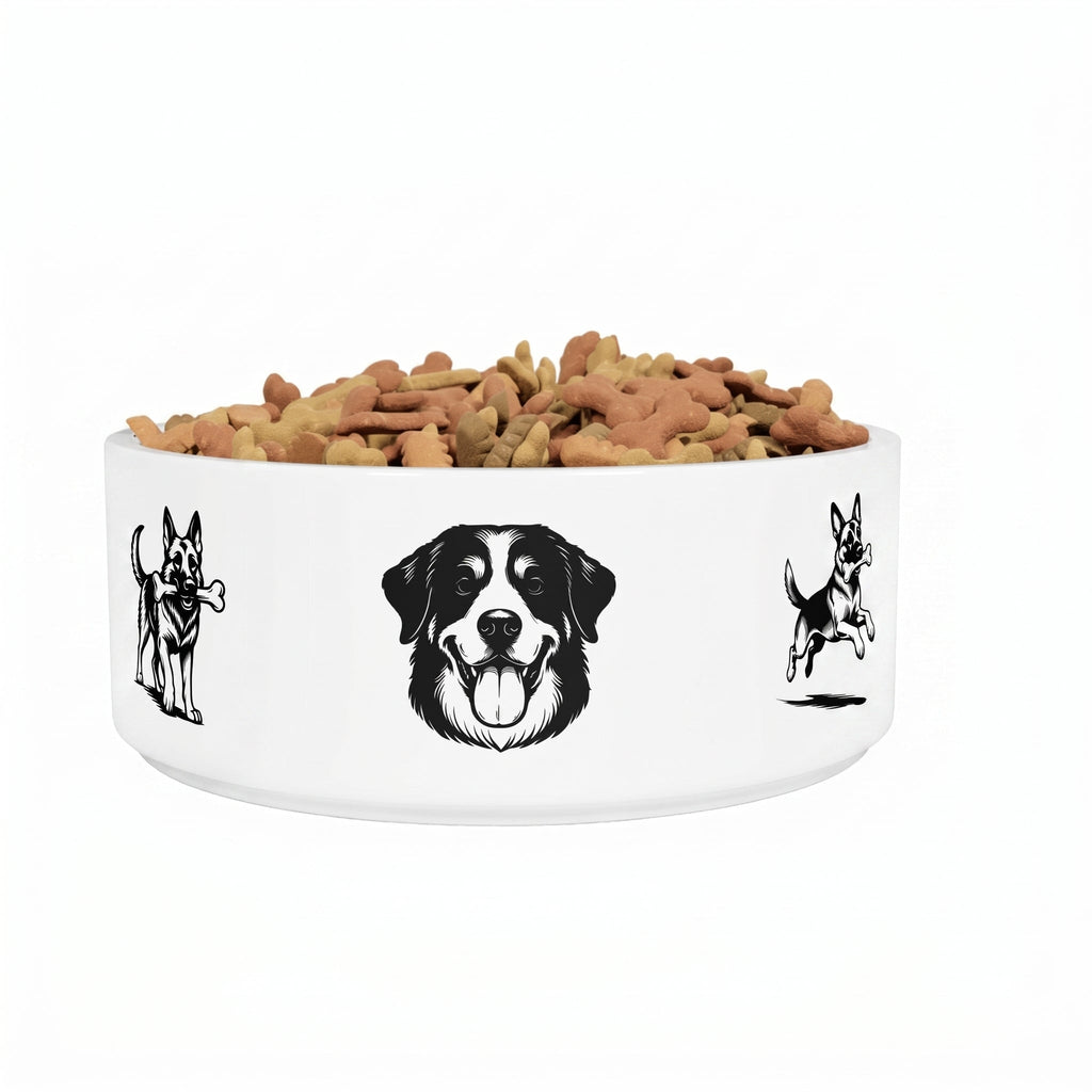 Crumpaw Bernese Portrait Ceramic Dog Bowl - lifestyle shot