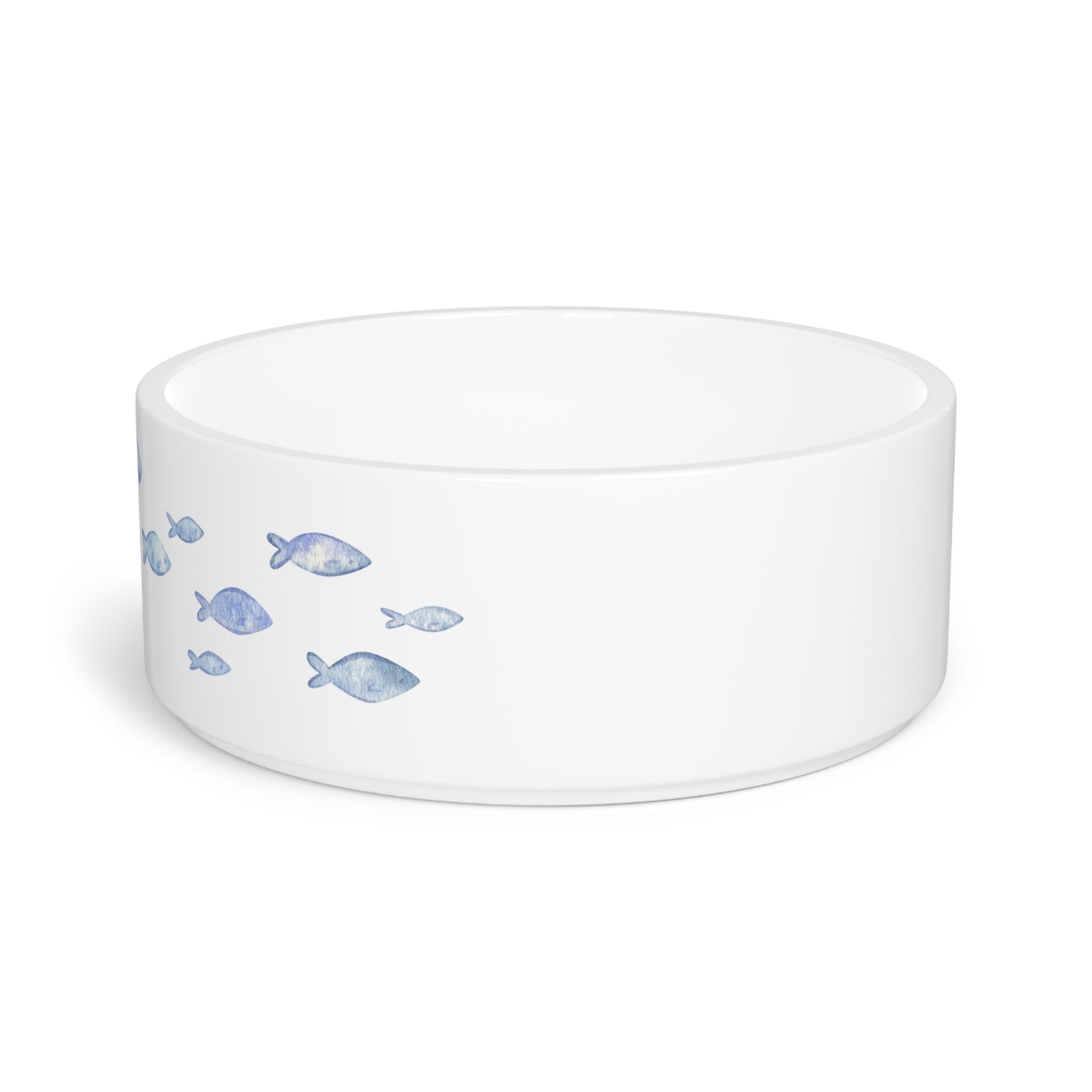 Crumpaw Blue Fish Ceramic Dog Bowl - top view