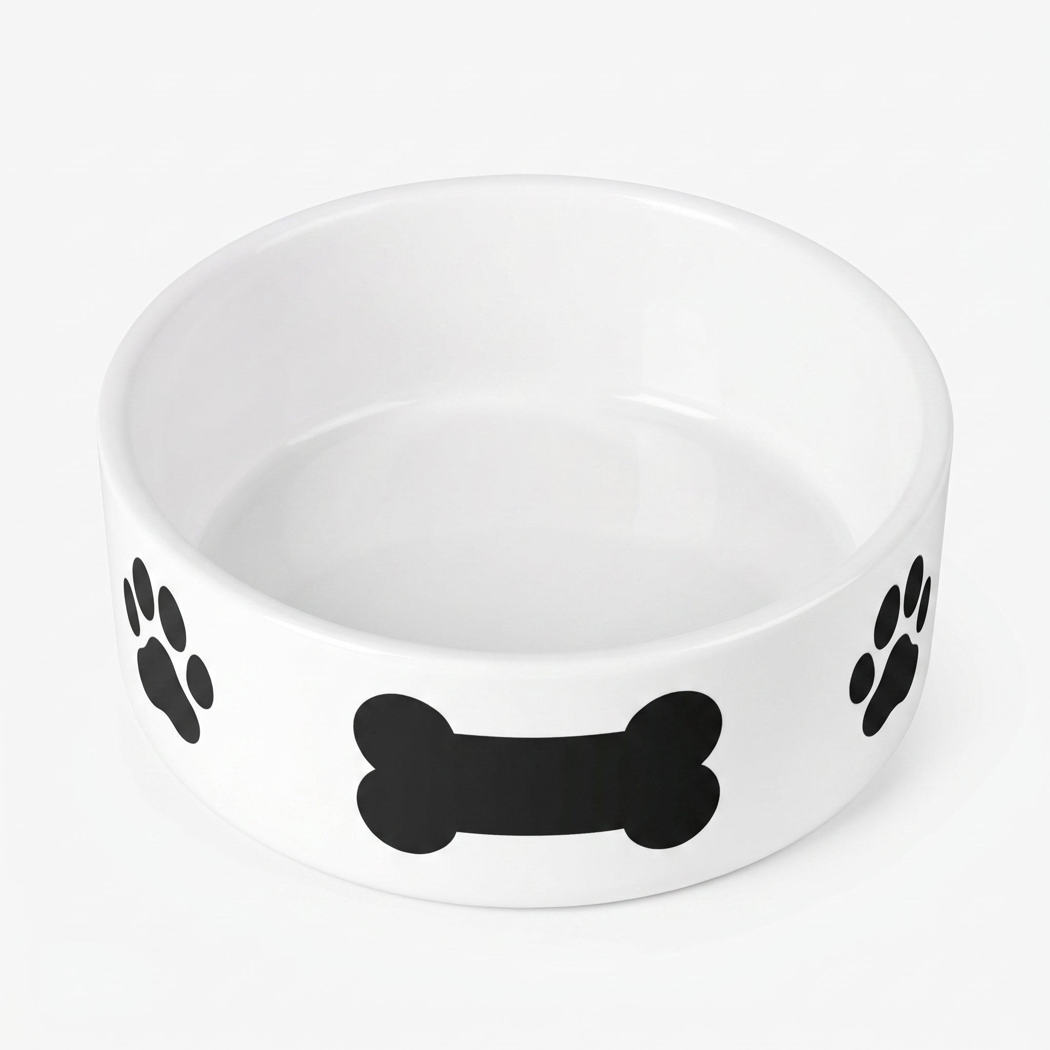 Crumpaw Classic Bone Ceramic Dog Bowl - side view