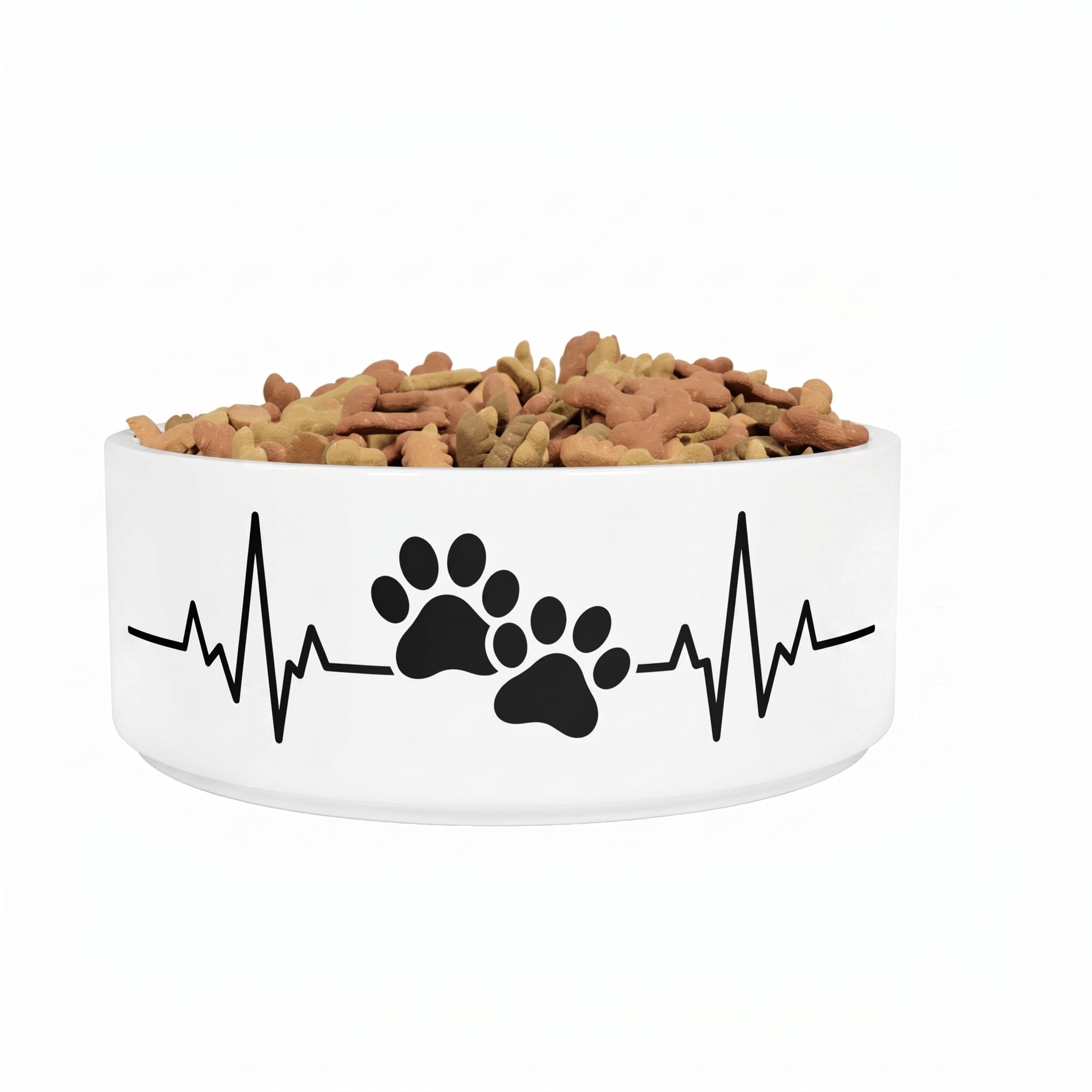 Crumpaw Heartbeat Paws Ceramic Dog Bowl - lifestyle shot