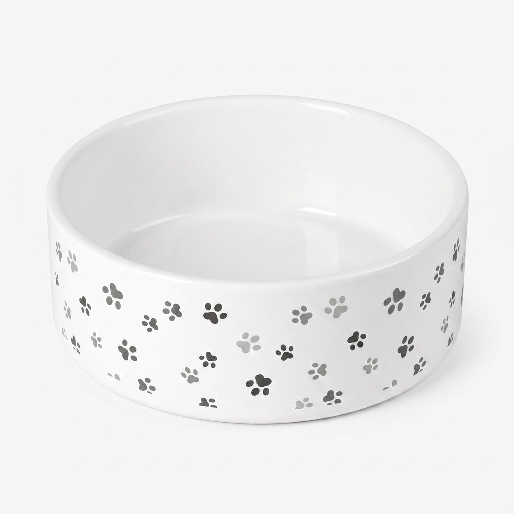 Crumpaw Mini Paws Ceramic Dog Bowl - side view