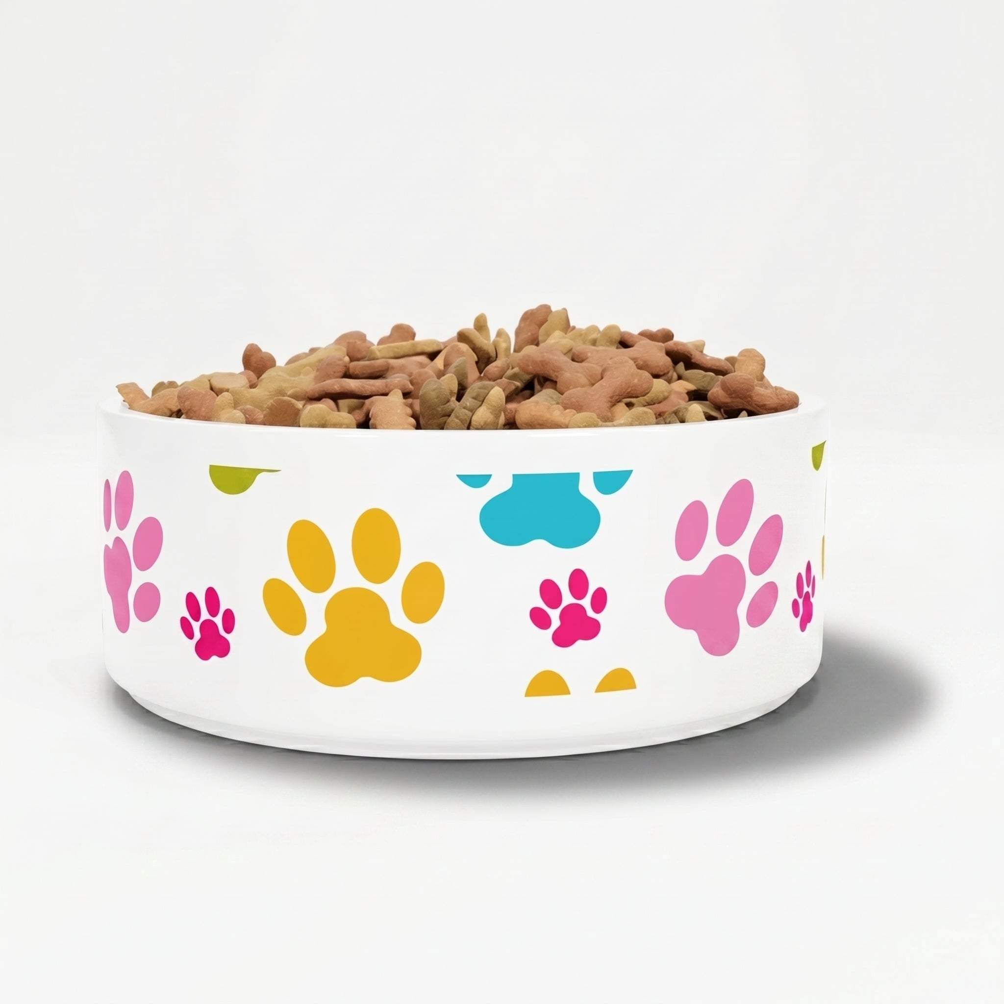 Crumpaw Pawprint Party Ceramic Dog Bowl - lifestyle shot