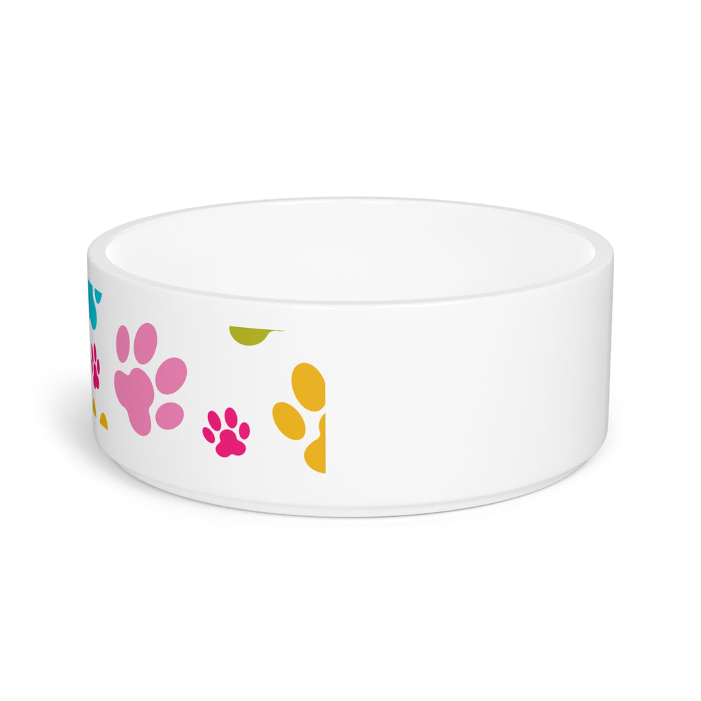 Crumpaw Pawprint Party Ceramic Dog Bowl - top view