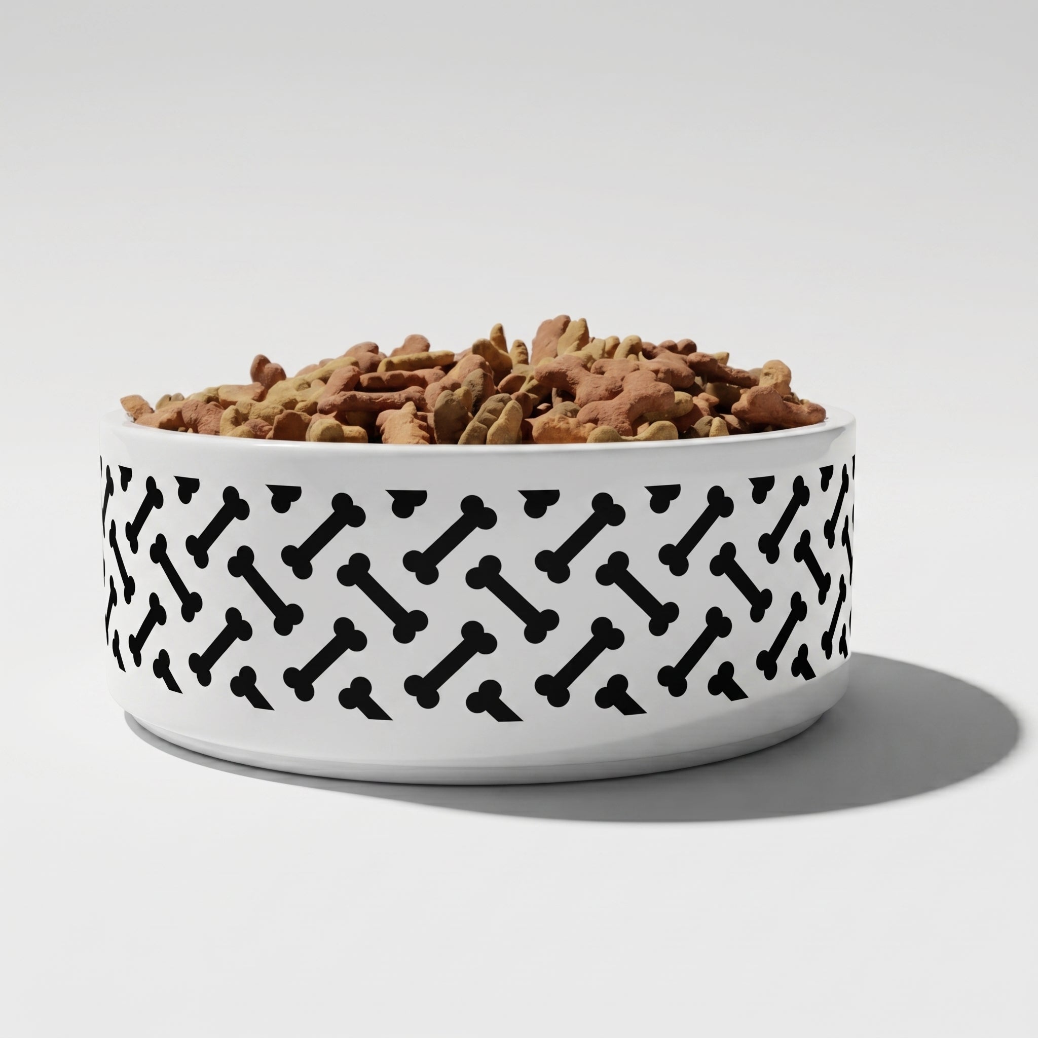 Crumpaw Scattered Bones Ceramic Dog Bowl - lifestyle shot