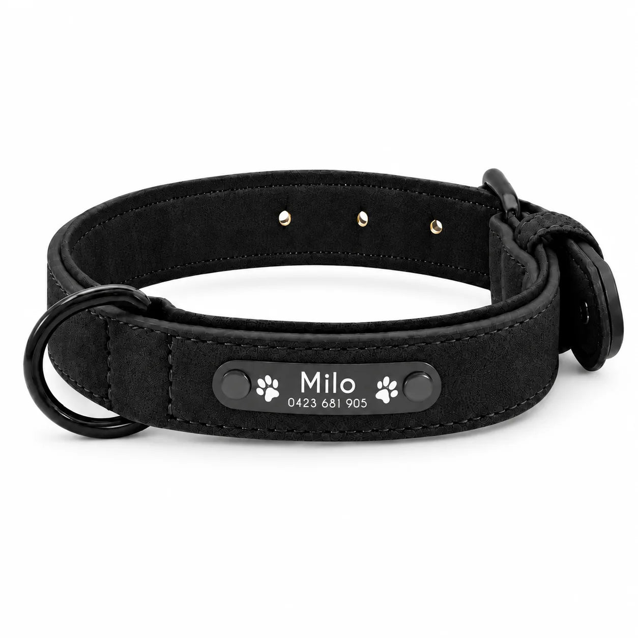 Personalised SnugPup collar with an engraved plate