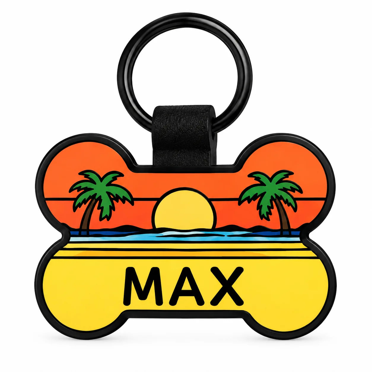 Beach Sunset printed bone tag